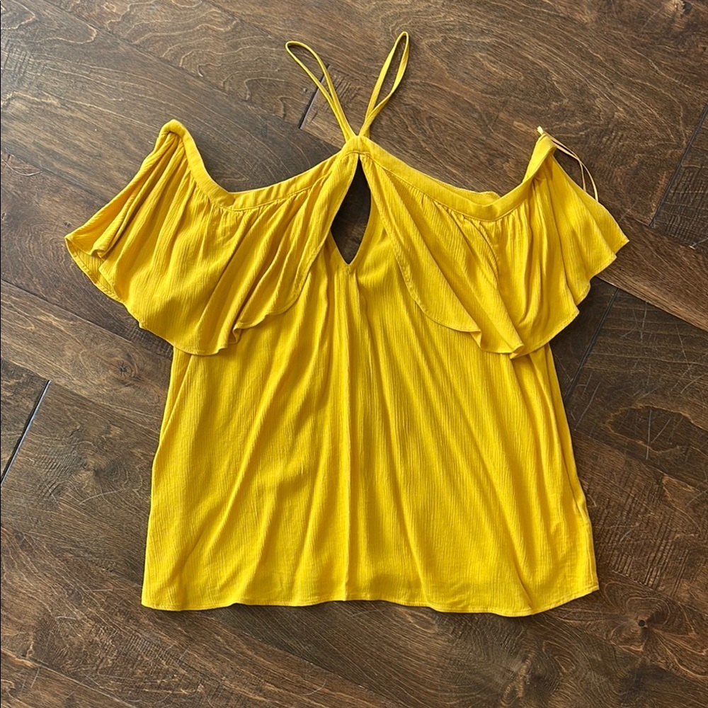 Mustard Yellow Ruffled Women's Top